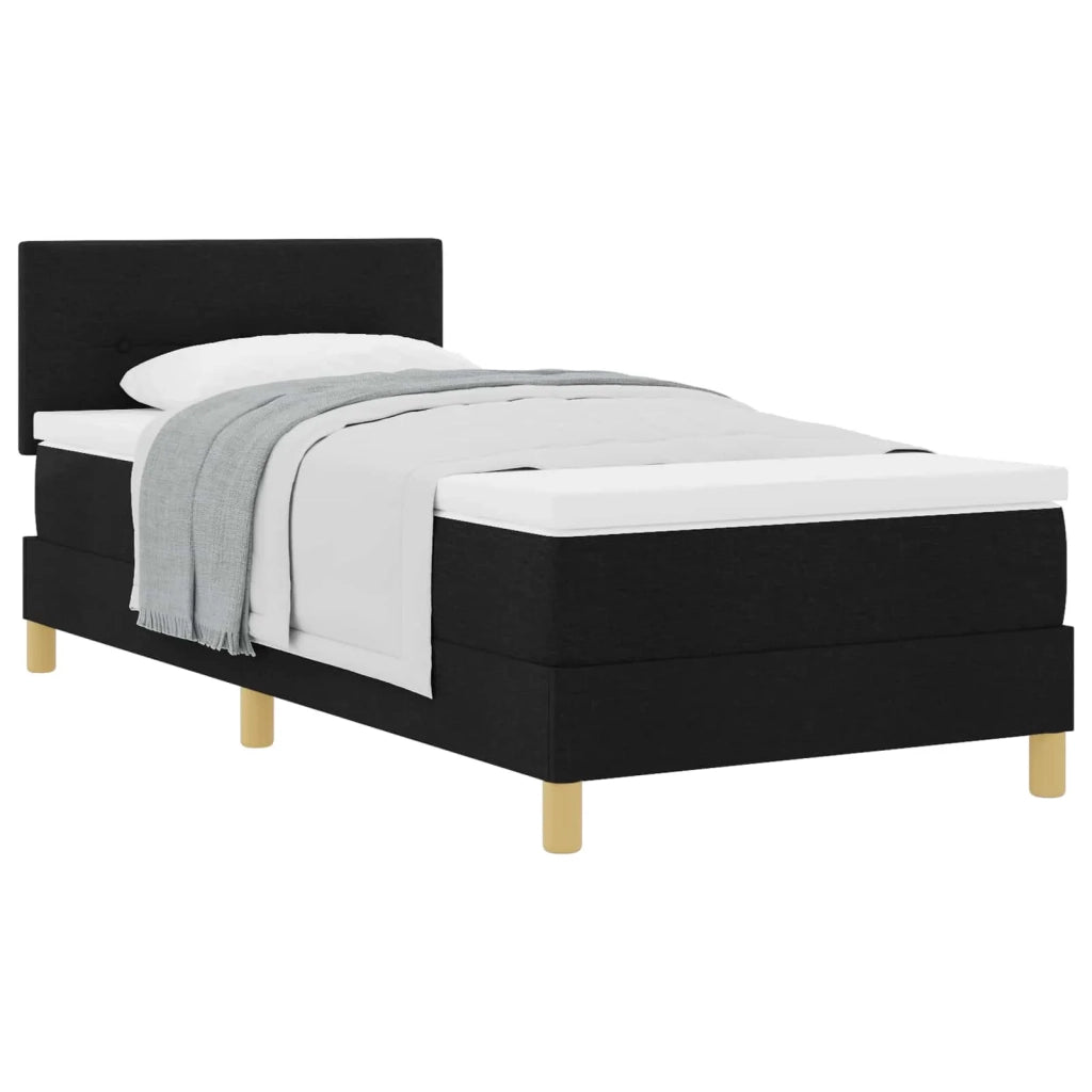Letto a molle con cuscino con testiera Nero 90 x 200 cm Tessuto 3338890