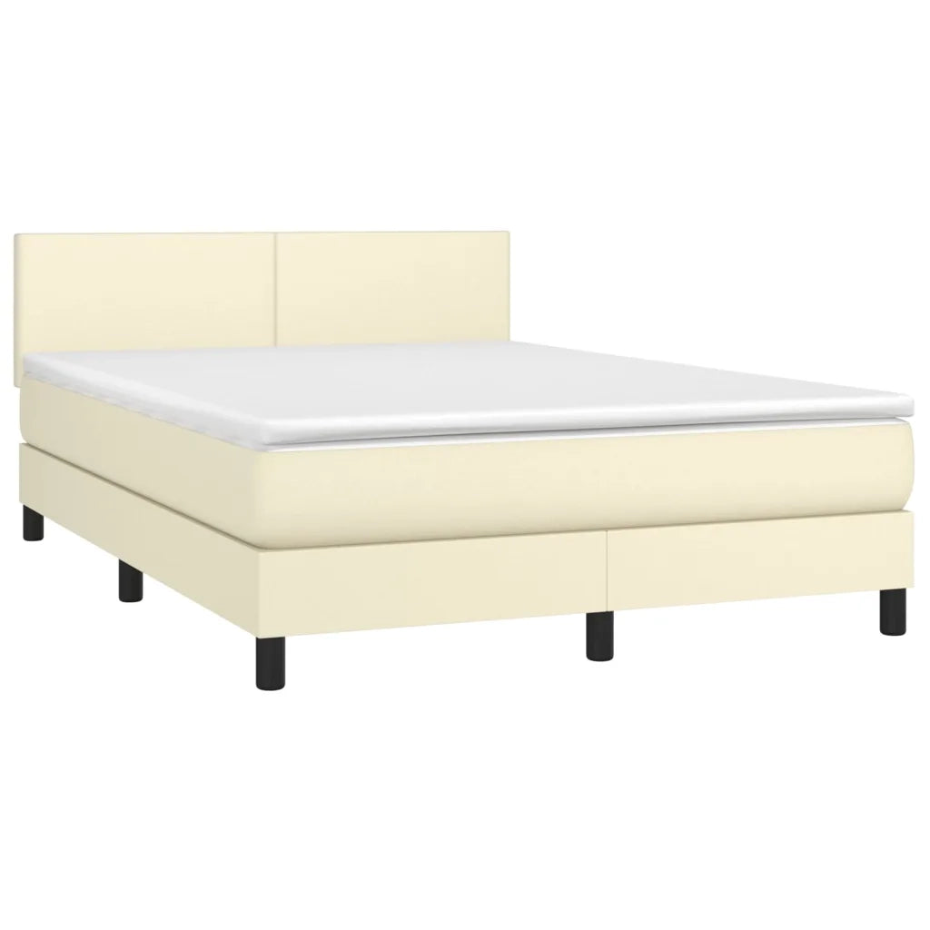 Giroletto a Molle con Materasso e LED Crema 140x190 cm 3134101