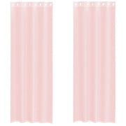 Tende in Voile con Occhielli 2 pz Rosa Chiaro 140x300 cm