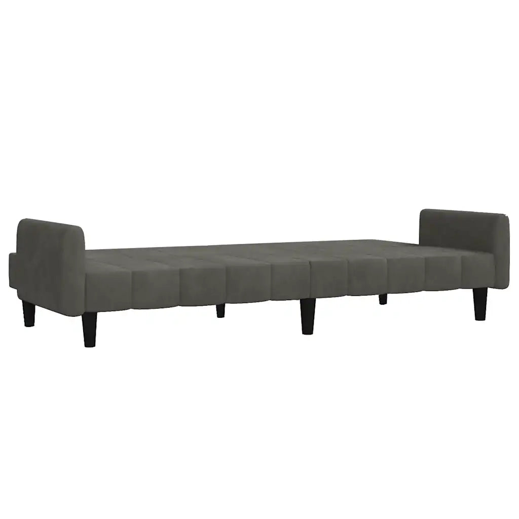Divano letto | Sof¨¤ letto | Letto singolo a 2 Posti Grigio Scuro in Velluto