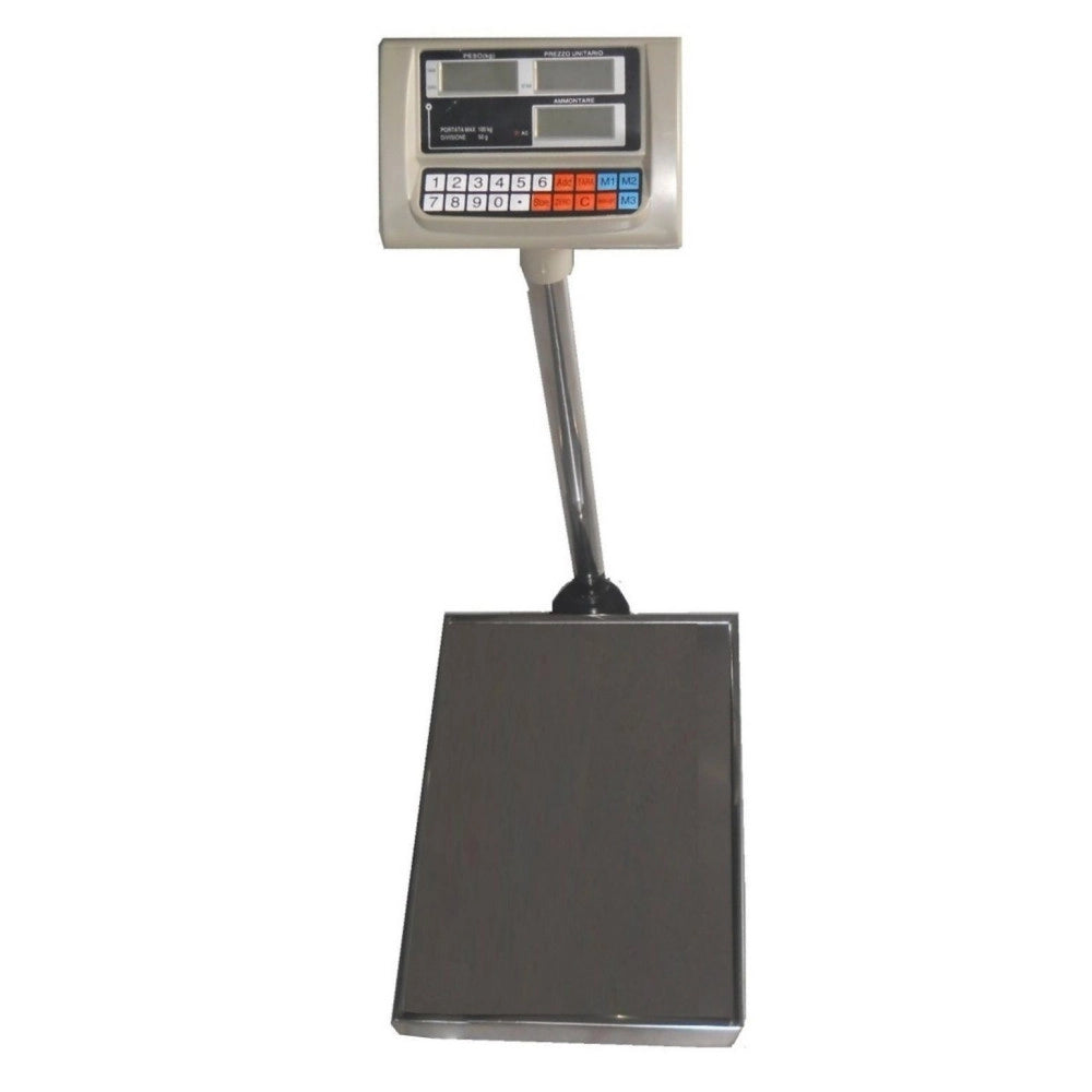Trade Shop - Bilancia Elettronica Professionale 100kg Display Digitale Con Asta -