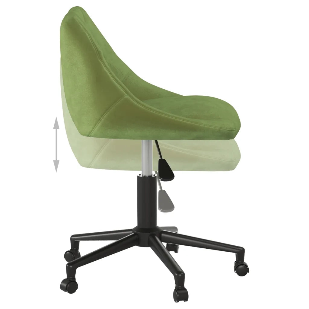 Sedia da Ufficio Girevole Verde Chiaro in Velluto 335486