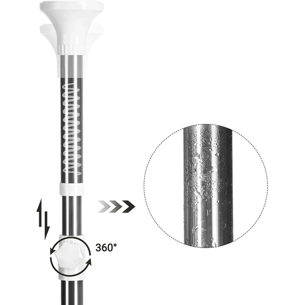 Colonna Portaoggetti Bagno Telescopica con 4 Ripiani - Bianco/Argento