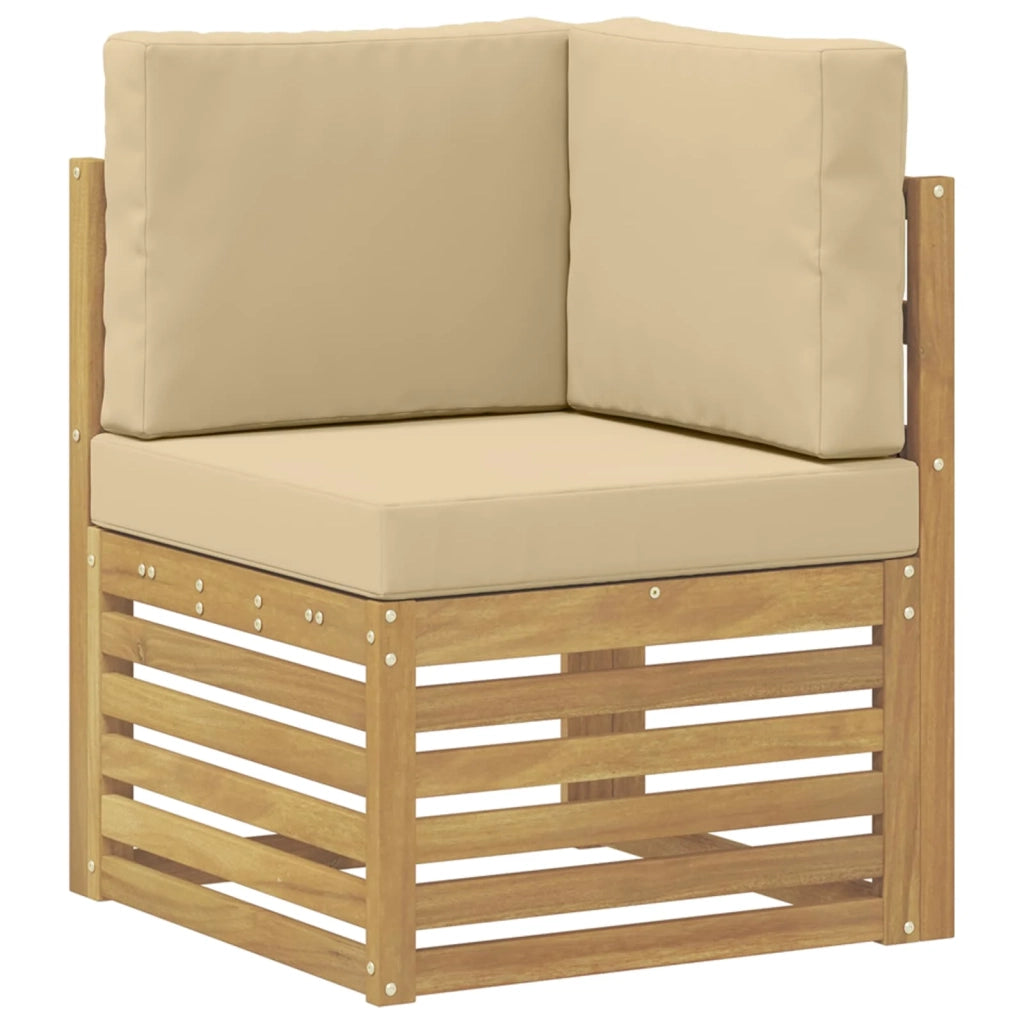 Set di divani da esterno 7 pcs Bianco e Beige Poliestere 3392158