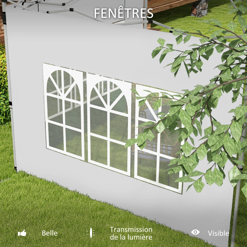 Pannelli laterali per tenda da giardino 3x3m con finestra ¨C Minimal ¨C 295x195cm bianco