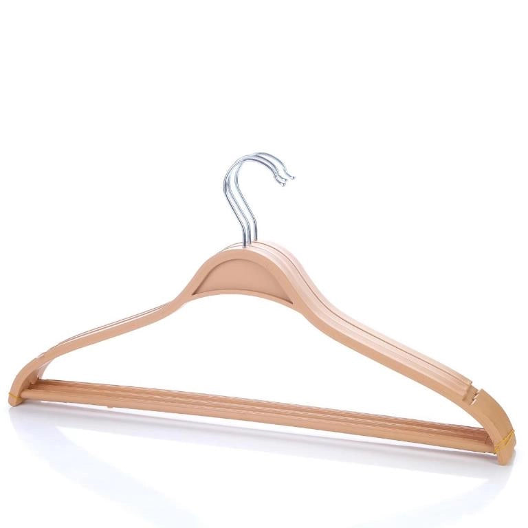 Set 3 Pezzi Stampelle Grucce in Plastica per Camicie Beige