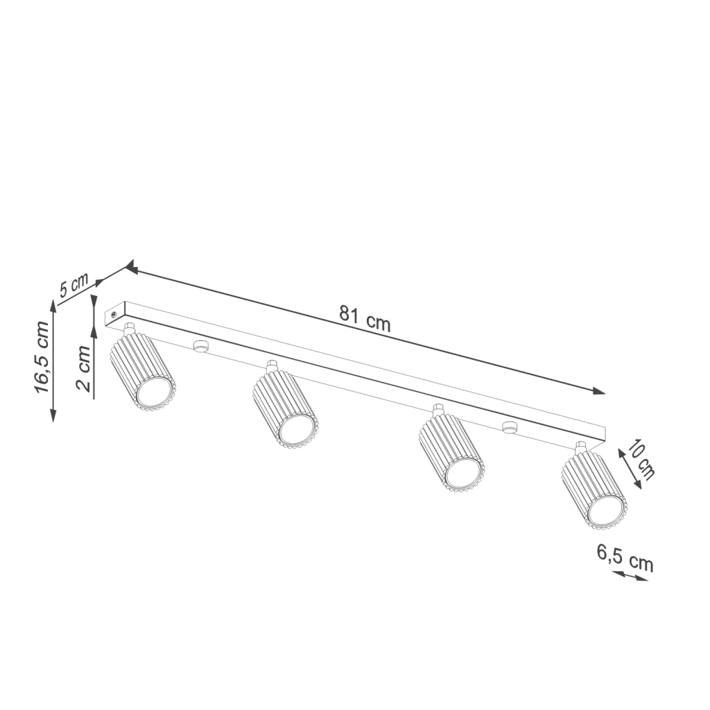 Lampada da soffitto KARBON 4L taupe