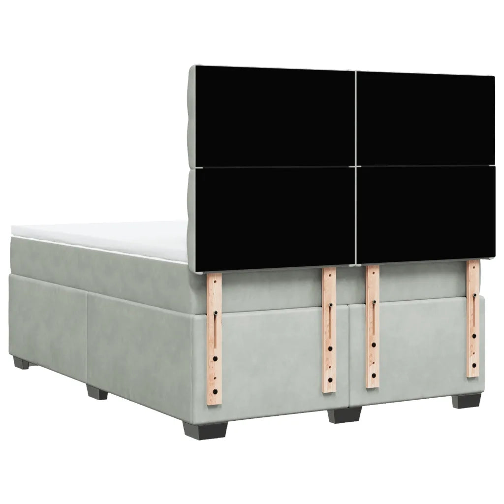 Giroletto a Molle con Materasso Grigio Chiaro 140x190cm Velluto 3290912