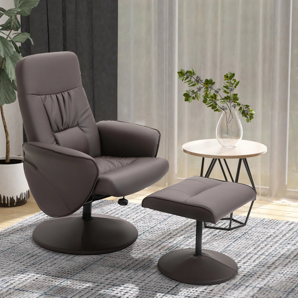 Poltrona Relax con Poggiapiedi Regolabile ¨C Minimal ¨C Marrone