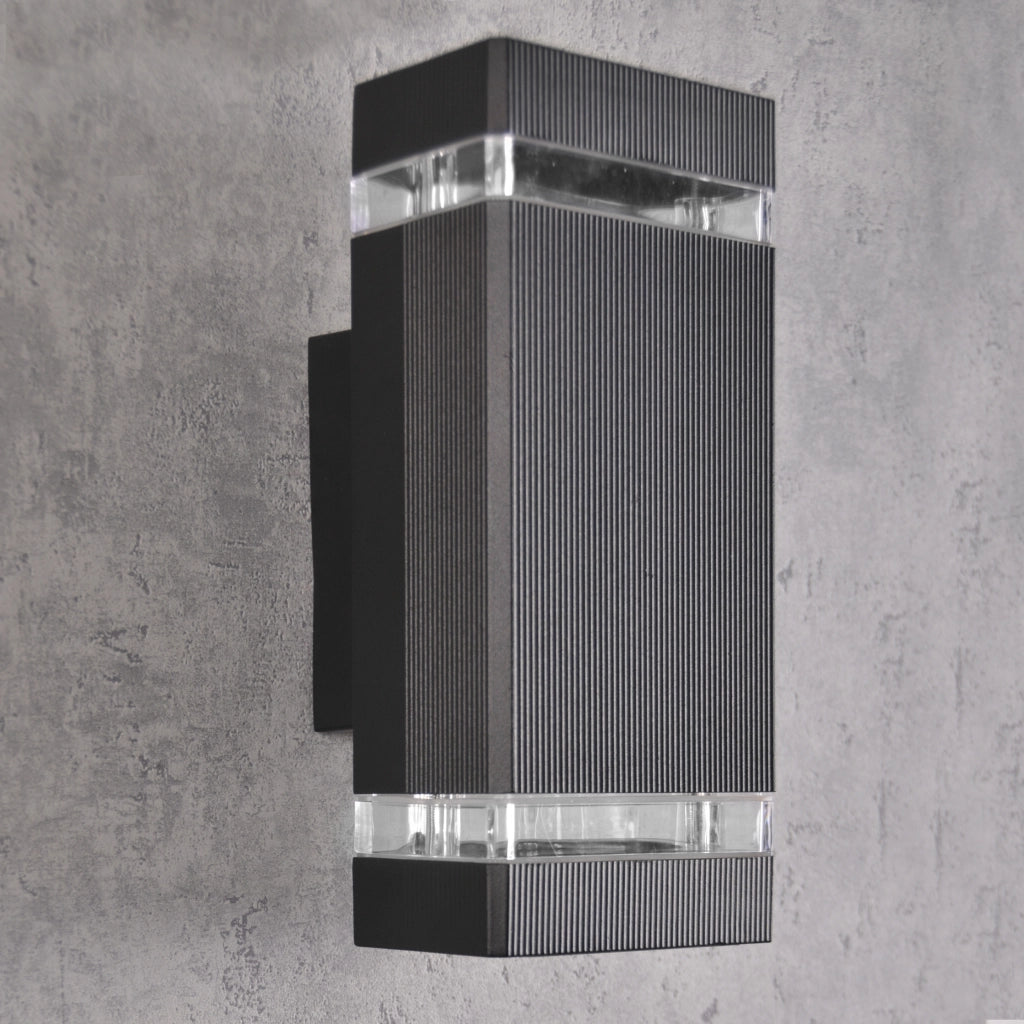Applique esterno Polux Gilbert 2xGU10 IP44 nero opaco
