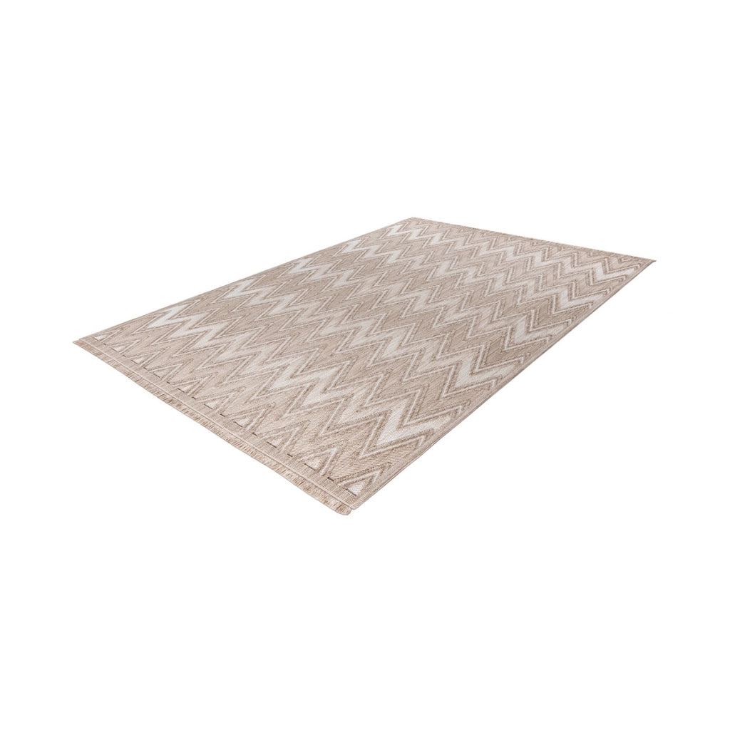 Tappeto moderno Sarai 200 Beige con motivo a zig-zag