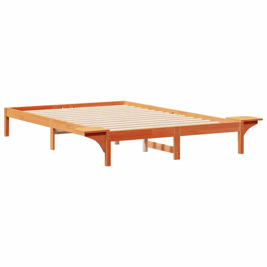 Letto con Tavolini Laterali Marrone cerato 160 x 220 cm 873252