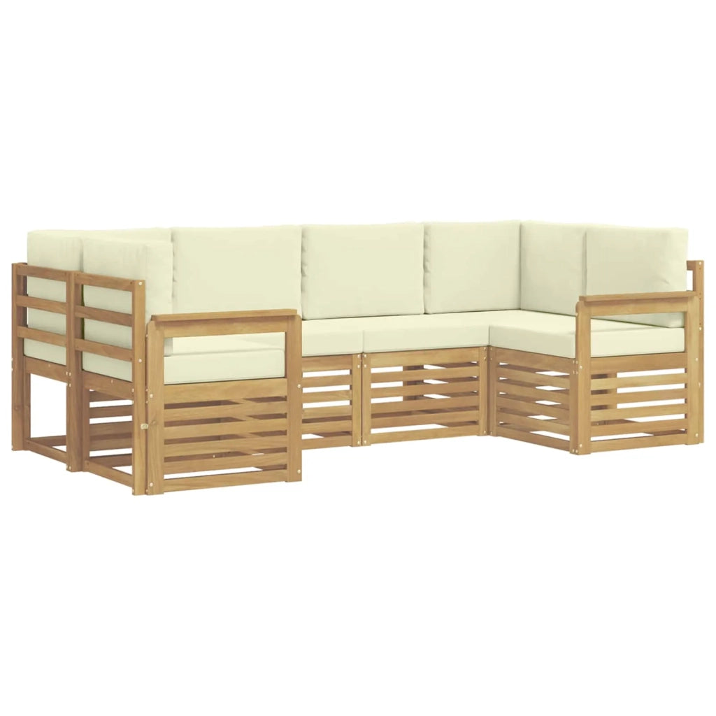 Set di divani da esterno 5 pcs Bianco e Crema 3392380