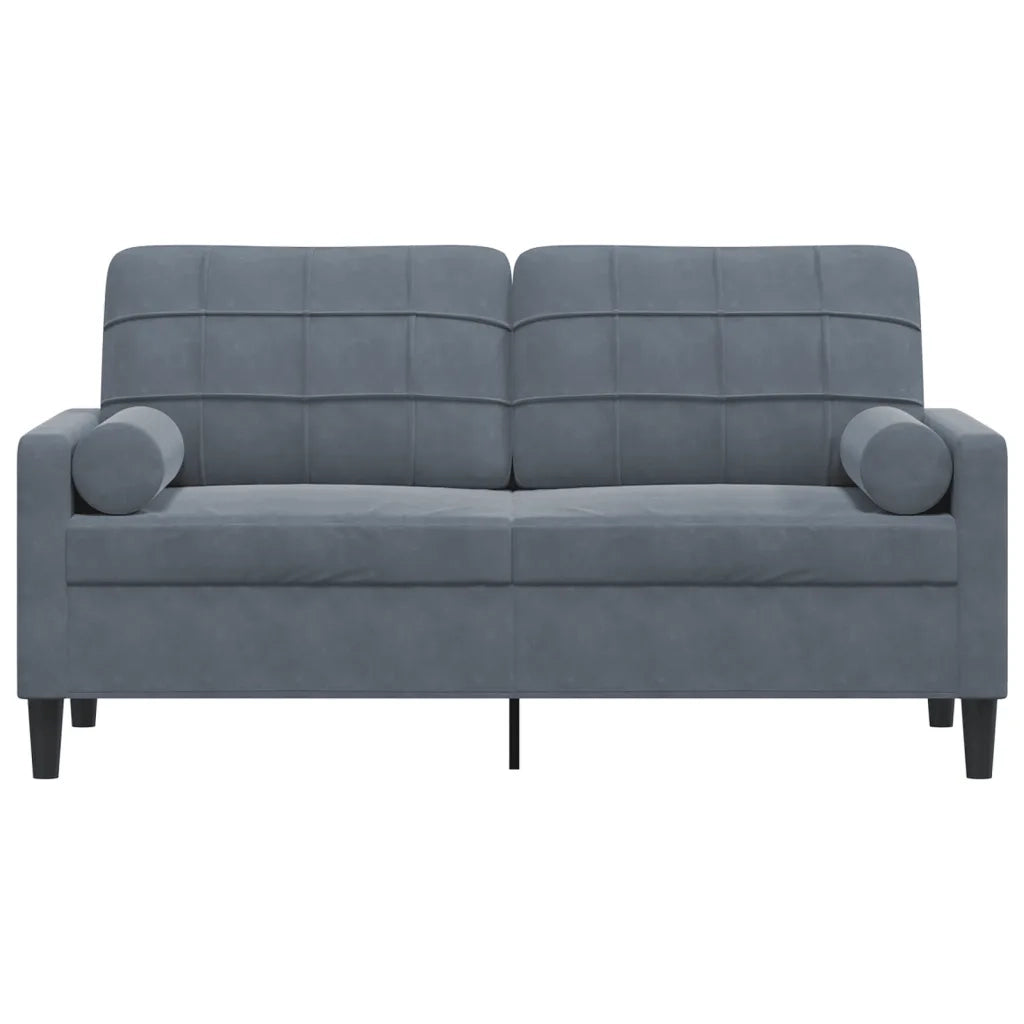 Divano a 2 Posti con Cuscini-Sofa 2 Posti con Cuscini Grigio Scuro 140 cm in Velluto 578114
