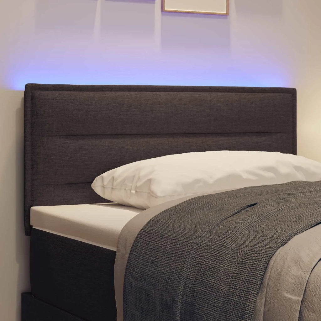 Testiera LED con strisce LED Marrone Scuro 80 cm Tessuto 3337967