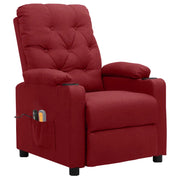 Poltrona Massaggiante Elettrica Rosso Vino in Tessuto 3098854