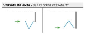 Box Sopravasca con 2 Ante Pieghevoli in Vetro trasparente Telaio alluminio Cromato - Misura: 98-100 x H 150 cm - sx