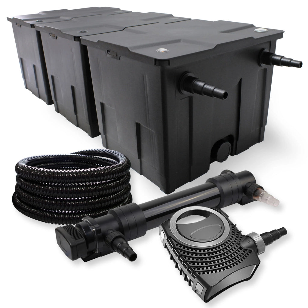 Set Filtro laghetto a 3 camere 90000l Chiarificatore UVC 36W 6ª serie Pompa NEO10000 80W Tubo