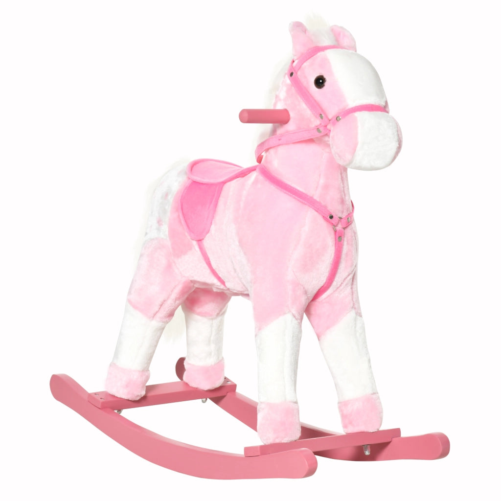 Cavallo a Dondolo per Bambini ¨C Zephmum ¨C 74x28x65 cm Rosa