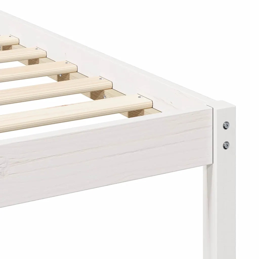 Struttura del letto Bianco 75 x 190 cm Pino massello 873473