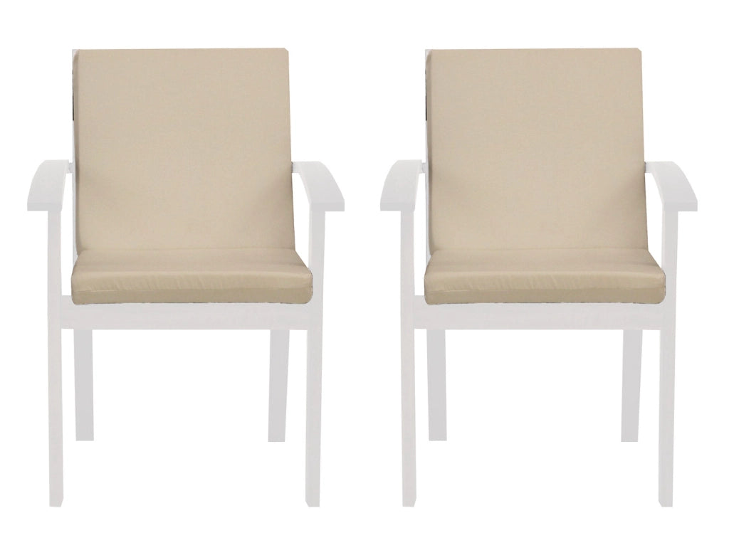 Set 2 Cuscini per Sedia da Giardino 90x45x5 cm in Dralon Allegro Ecru