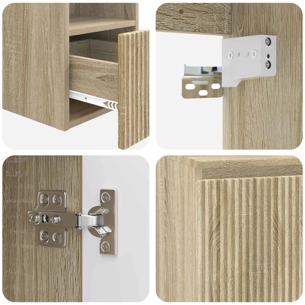 Set di mobili per il bagno 2 pz Rovere Sonoma 3404066