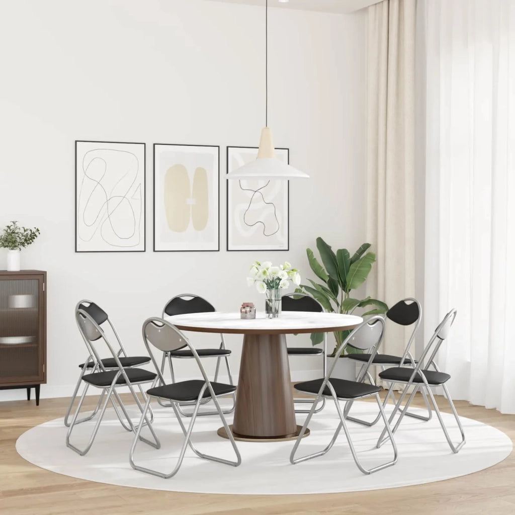 Sedia pieghevole 8 pcs Nero e Grigio 48 x 43,5 x 81 cm 42029062