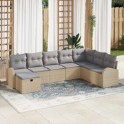 Set Divano da Giardino con cuscino 8 pcs Beige Poly Rattan 3360461
