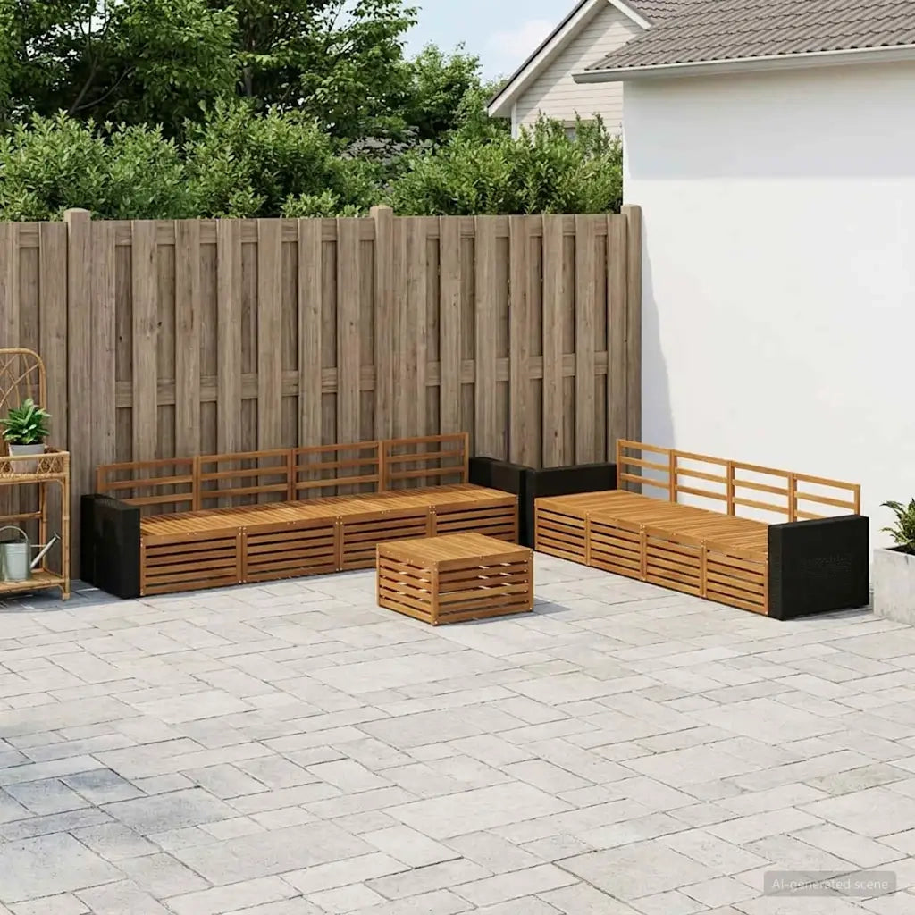 Set di divani da esterno 9 pcs Naturale 3383182