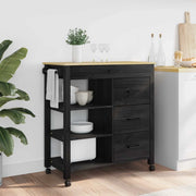 Carrello da Cucina-Scaffale per Cucina Nero