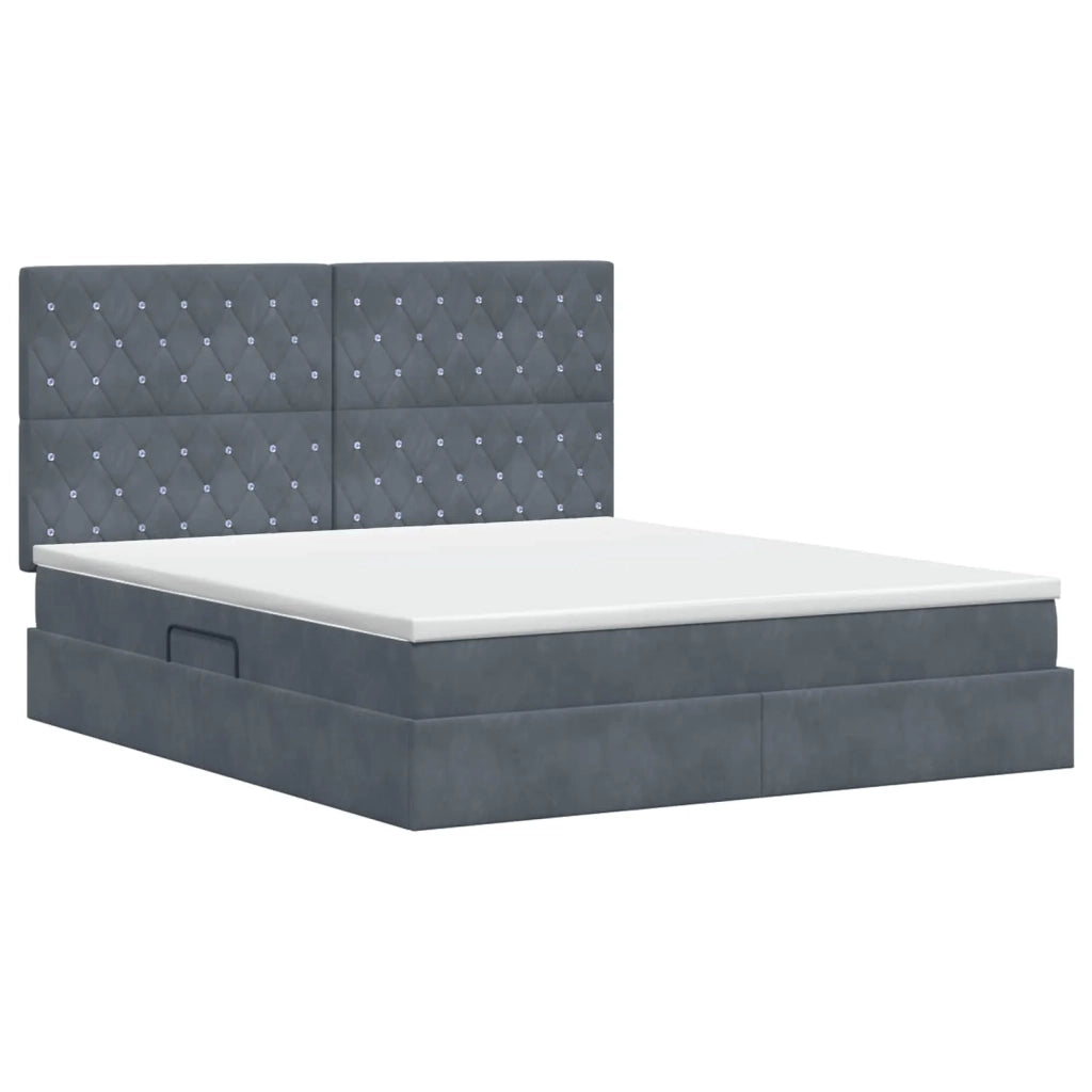 Letto con contenitore e materasso Grigio Scuro 140 x 190 cm 3459628