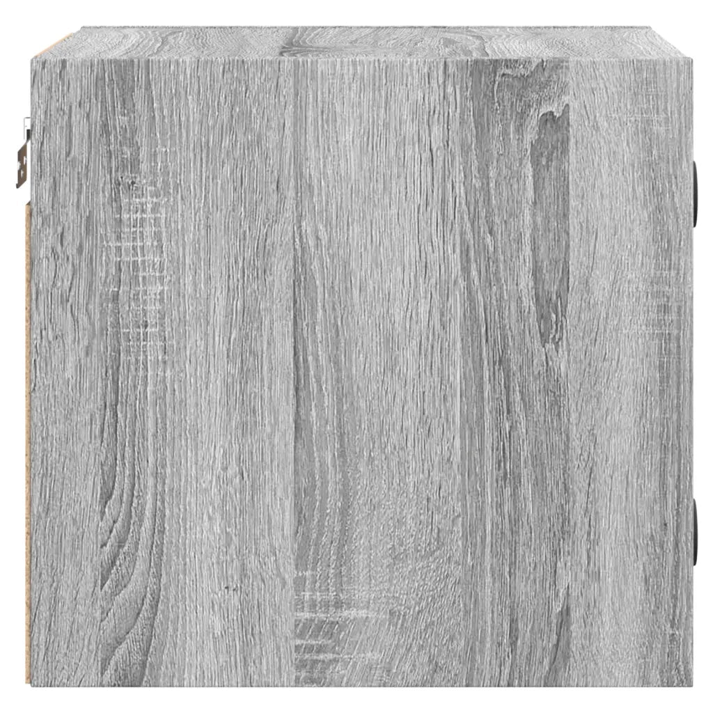 Comodino | Armadio da Notte | Mobiletto da notte con Anta in Vetro Grigio Sonoma 35x37x35 cm