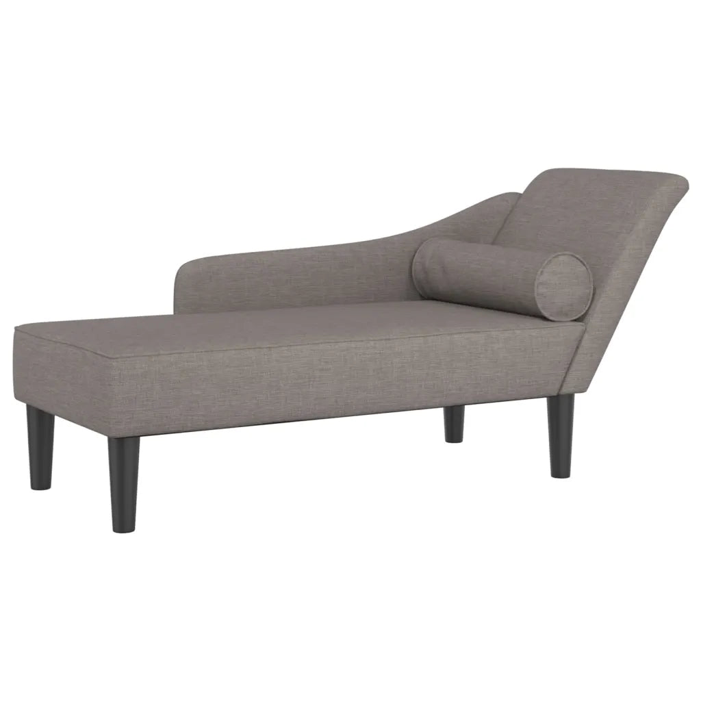 Chaise Longue con Cuscini Tortora in Tessuto CFW3529128