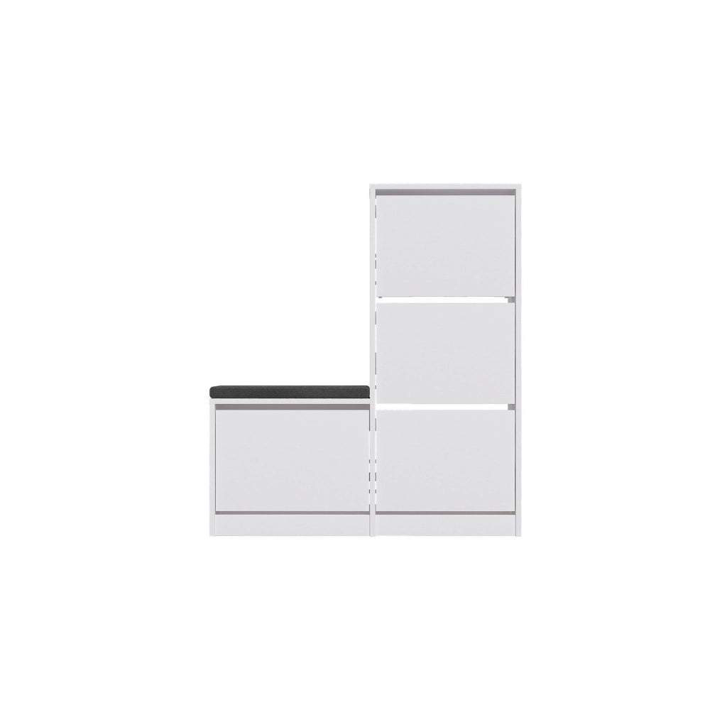 Scarpiera in legno "Dude" - 105 x 26 x 118 cm - Bianco