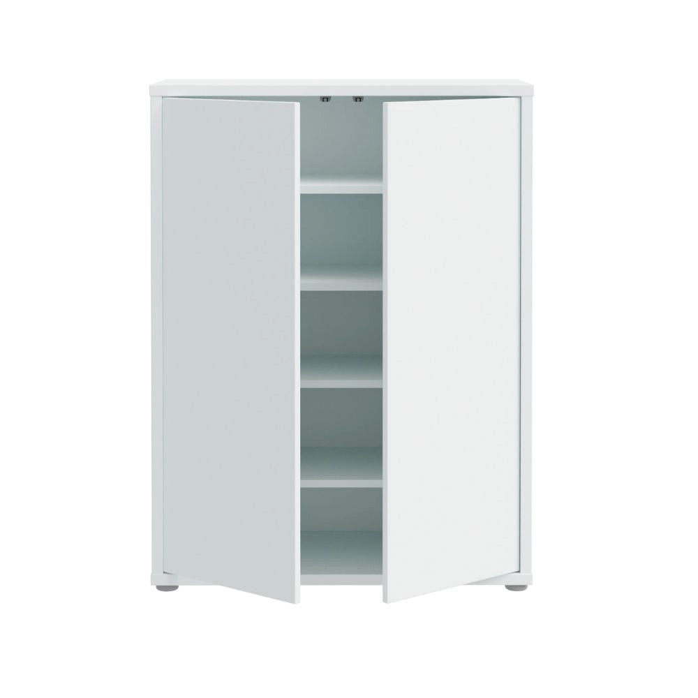 Mobile multiuso Medea 2 ante grigio chiaro con 4 ripiani 74.5x35x99H
