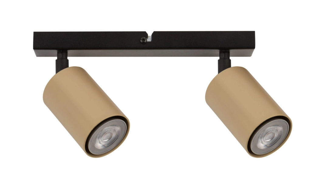 Plafoniera Sigma Zoom moderna nero oro 2 spot GU10