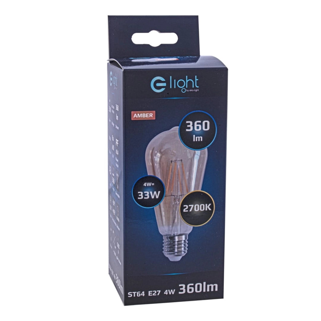 Lampadina LED Filament ST64 4W 400lm 2700K E27 Eko-Light