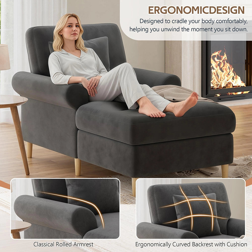 Poltrona relax - Xylo - XXL pieghevole velluto grigio