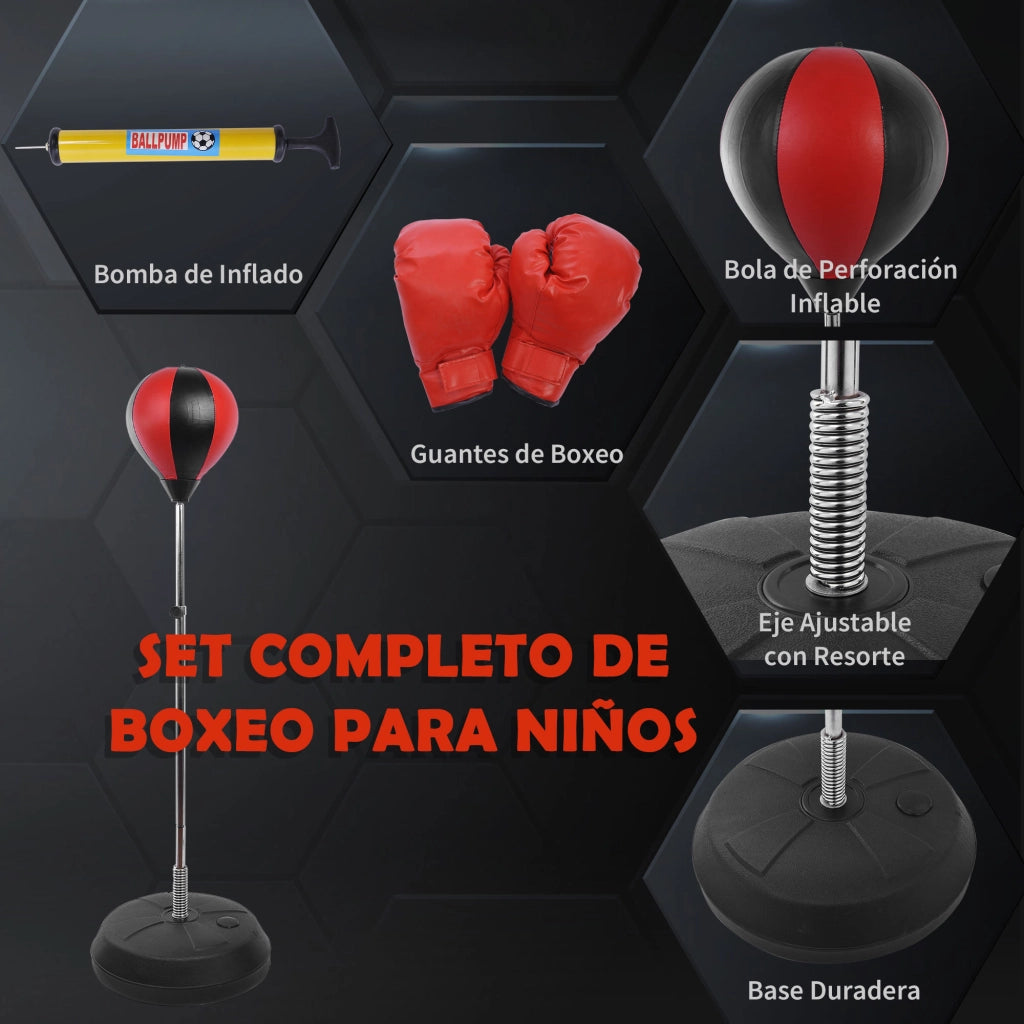 Sacco da boxe regolabile in altezza ¨C Minimal ¨C rosso e nero 126-144 cm
