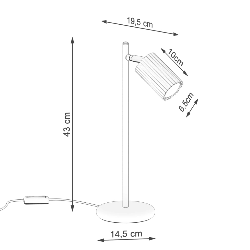 Lampada da tavolo KARBON bianco
