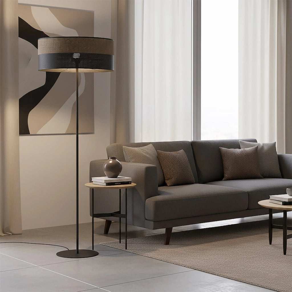 Lampada da terra KARBON 1xE27 nero/marrone Emibig