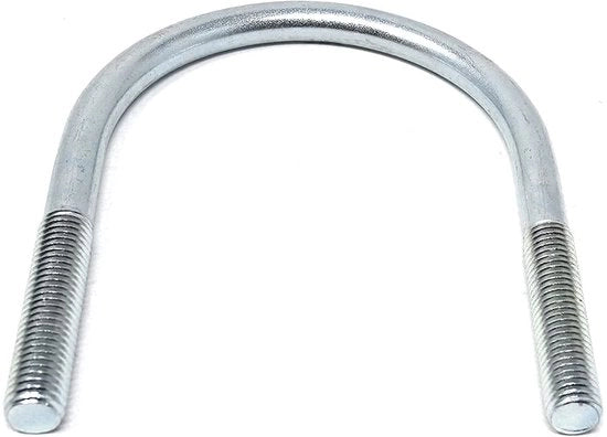 Beugel a U - Ronde beugel in acciaio - Laccato zincato - M12 x 125 mm - Adatto per condotti - Argento