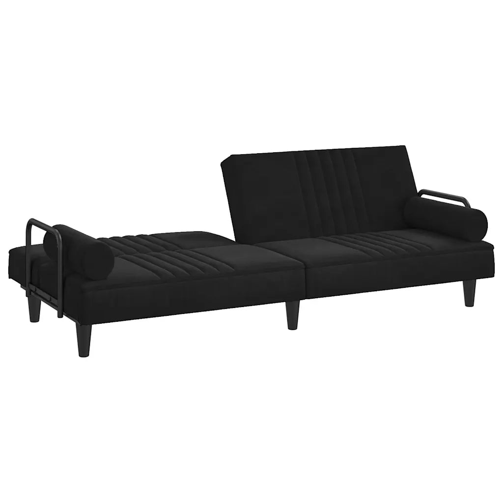 Divano letto | Sof¨¤ letto | Letto singolo con Braccioli Nero in Velluto