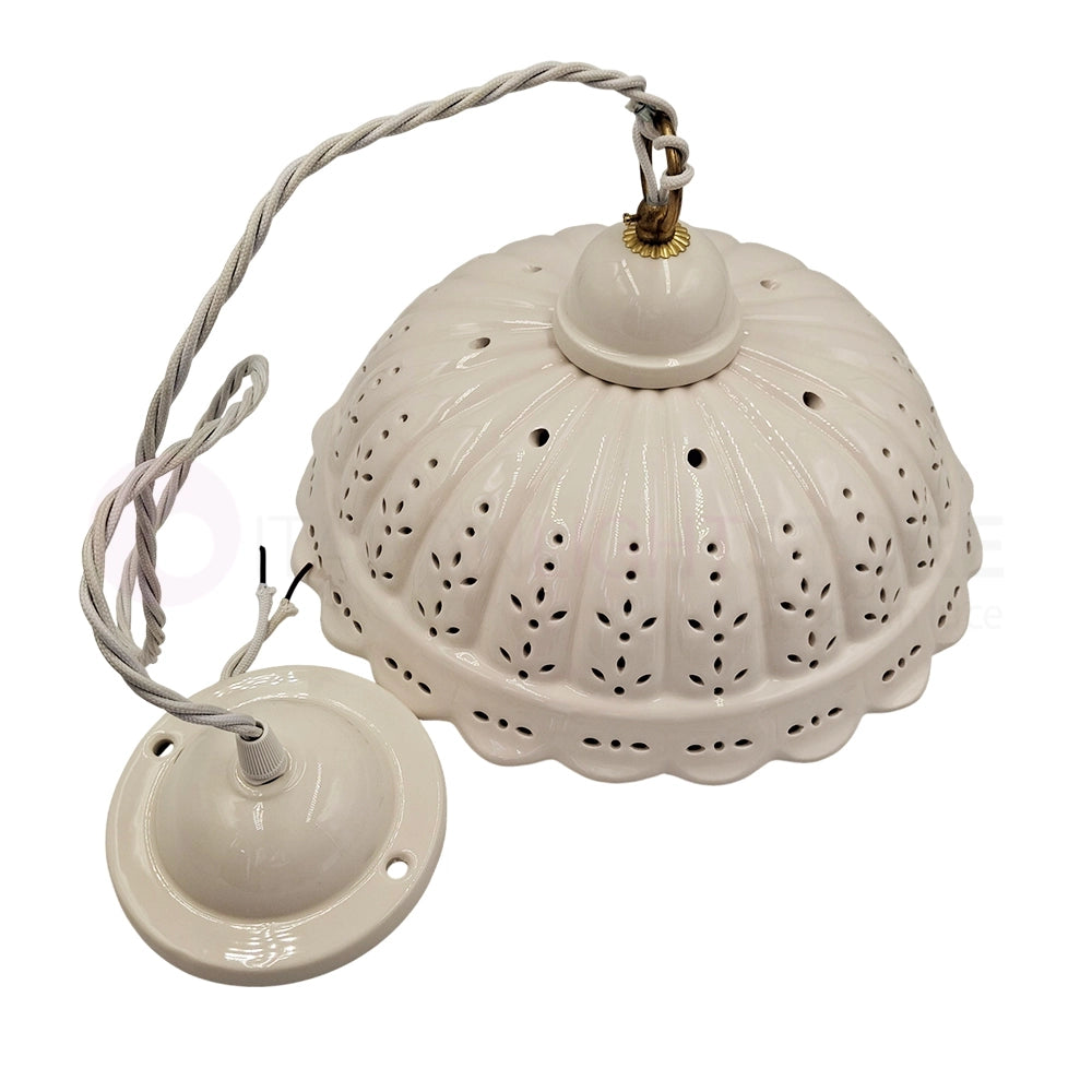 POMARANCE Lampadario a Sospensione Cucina in Ceramica Traforata Ø31