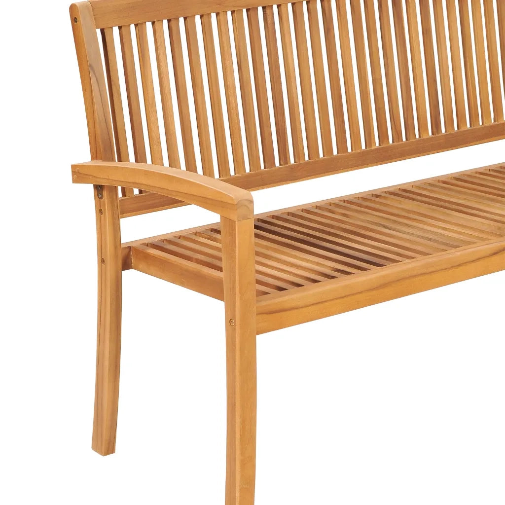 Panchina da Giardino Impilabile e Cuscino 159cm Teak Massello 3063324