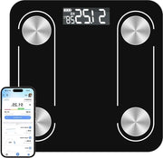 Ponderosimeter intelligente con display LED Bluetooth - ricaricabile via USB - 26 x 26 cm - Ponderosimeter Bluetooth intelligente con illuminazione di sfondo
