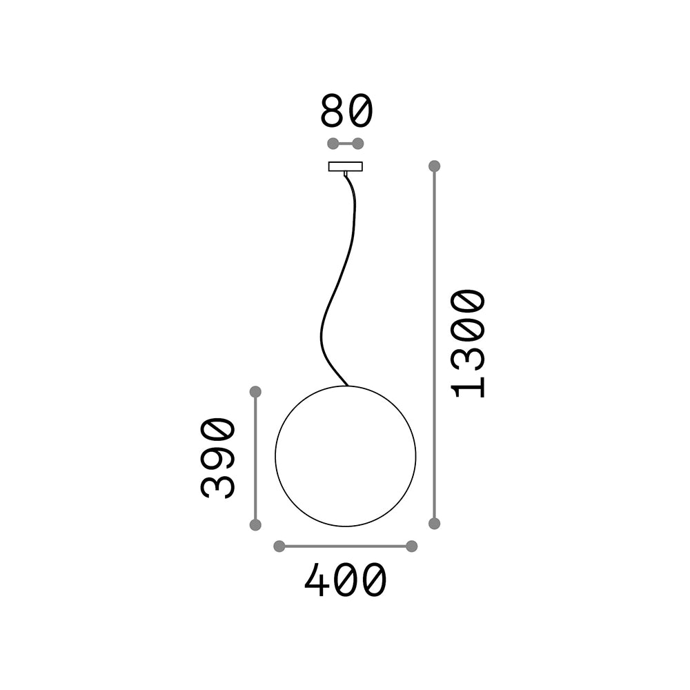 Sospensione Moderna Sole Alluminio Bianco 1 Luce E27 D40Cm