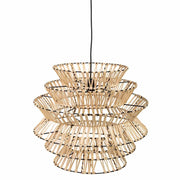 Lampada soffitto rafia e metallo marrone 51x51x46h cm