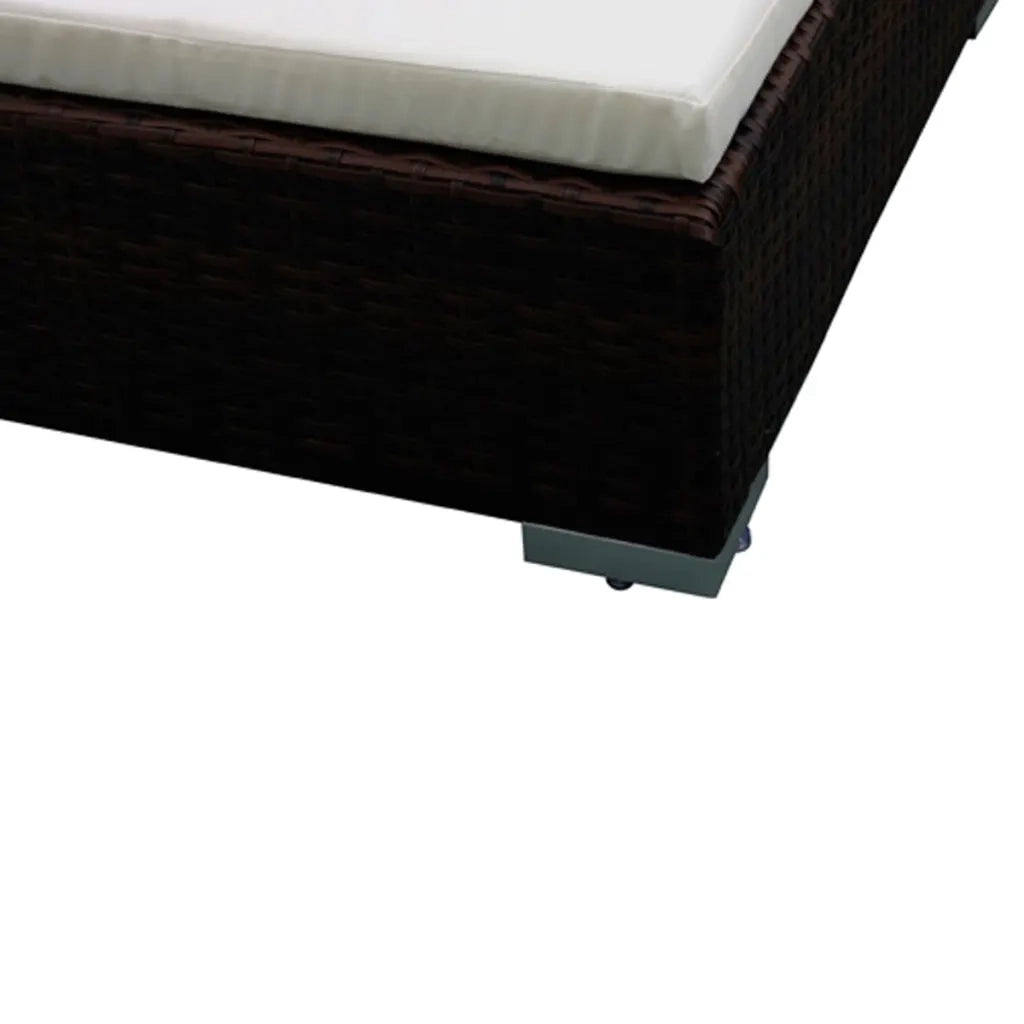 Set Divani da Giardino 6 pz con Cuscini in Polyrattan Marrone 42085
