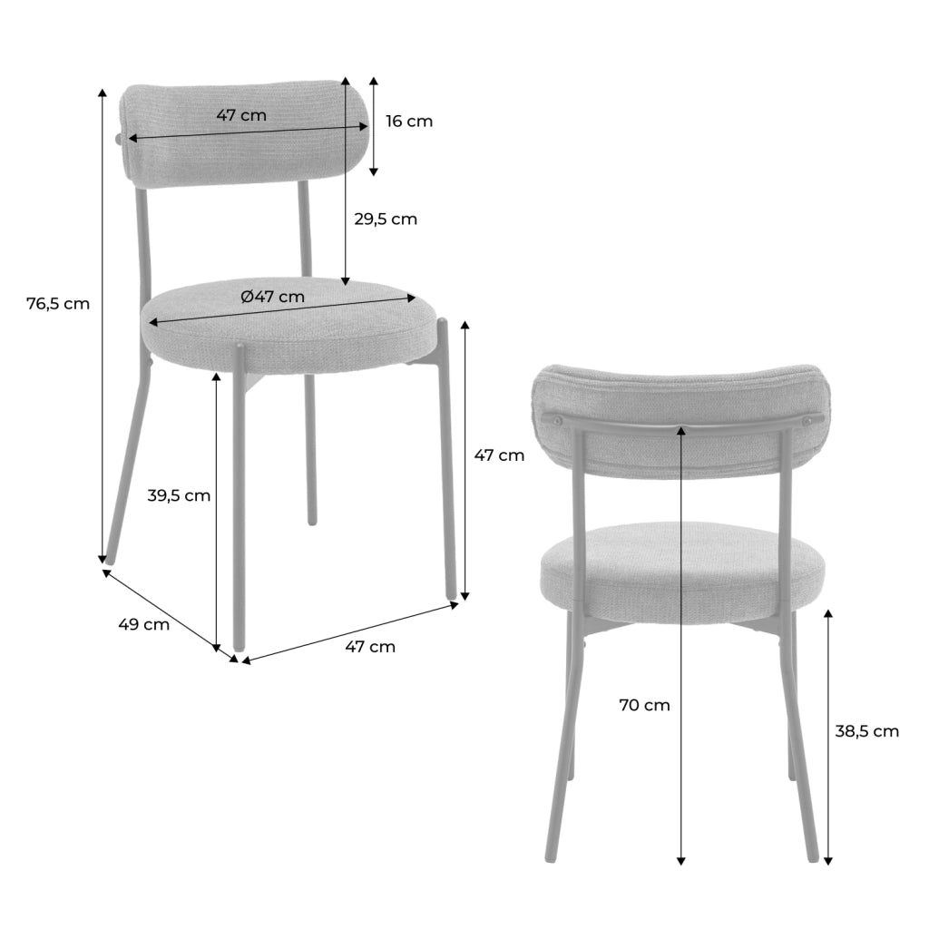 Set di 2 sedie metallo e similpelle , marrone
